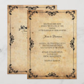 uitnodiging tot het huwelijk van Floral (Voorkant / Achterkant)