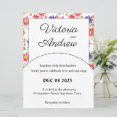 uitnodiging tot het huwelijk van Floral (Staand voorkant)