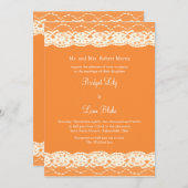Uitnodiging tot het huwelijk van Ivory Lace (Voorkant / Achterkant)