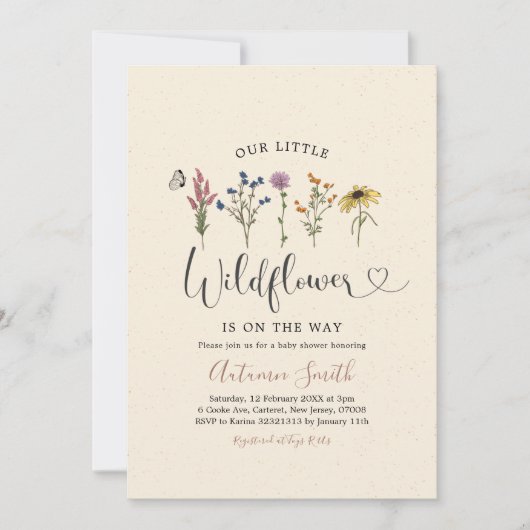 uitnodiging tot het indienen van Baby showers in (Voorkant)