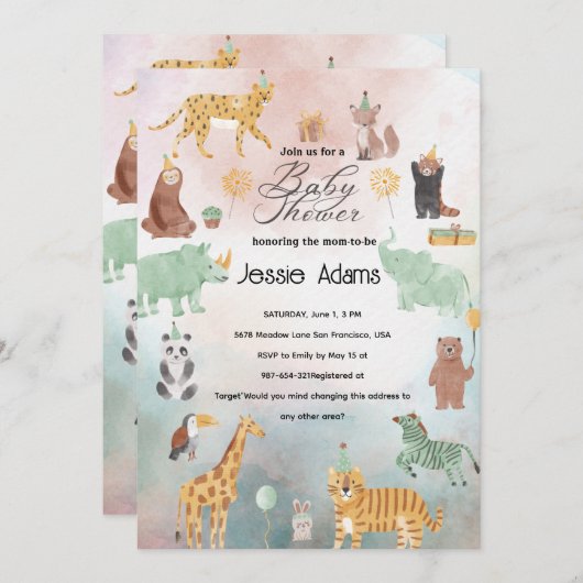 Uitnodiging tot het indienen van Baby showers met (Voorkant / Achterkant)