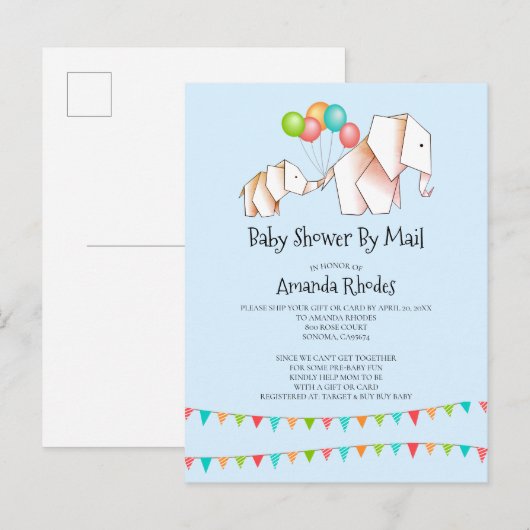 Uitnodiging tot het indienen van Baby showers via  (Voorkant / Achterkant)