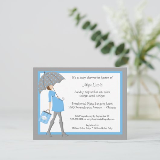 Uitnodiging tot het indienen van blauwe en grijze  (Staand voorkant)