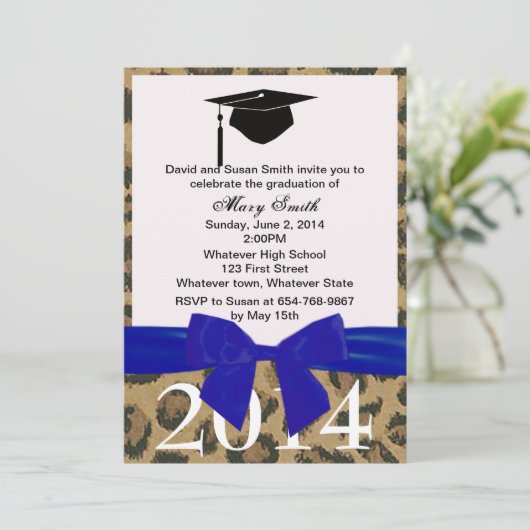 Uitnodiging tot het indienen van blauwe lint en lu (Staand voorkant)