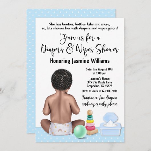 Uitnodiging tot het indienen van diapers en Baby s (Voorkant / Achterkant)