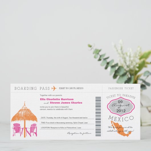 Uitnodiging tot het indienen van een huwelijk in M (Staand voorkant)