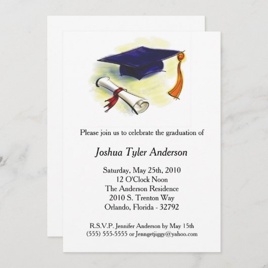 Uitnodiging tot het indienen van een pet Tassle Di (Voorkant / Achterkant)