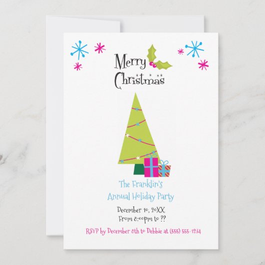 Uitnodiging tot het indienen van feestdagen voor t (Voorkant)