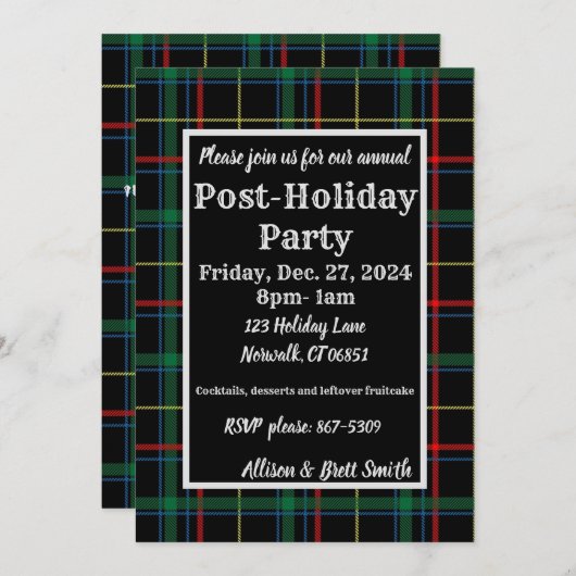 Uitnodiging tot het indienen van holiday (Voorkant / Achterkant)