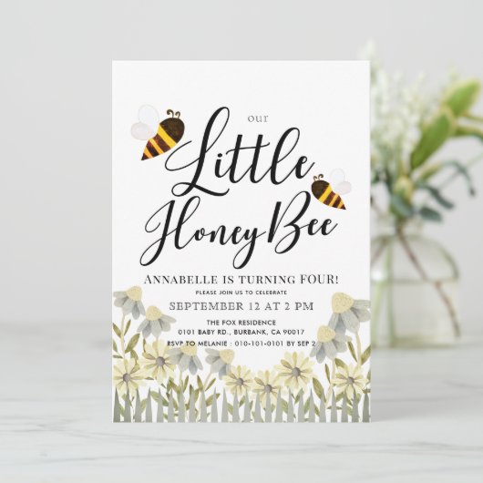 uitnodiging tot het indienen van Little Honey Bee  (Staand voorkant)