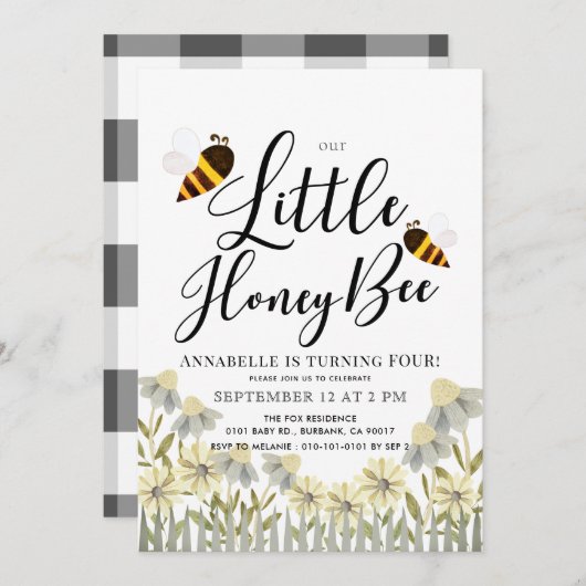uitnodiging tot het indienen van Little Honey Bee  (Voorkant / Achterkant)