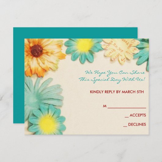 Uitnodiging tot het indienen van papieren bloemen (Voorkant / Achterkant)