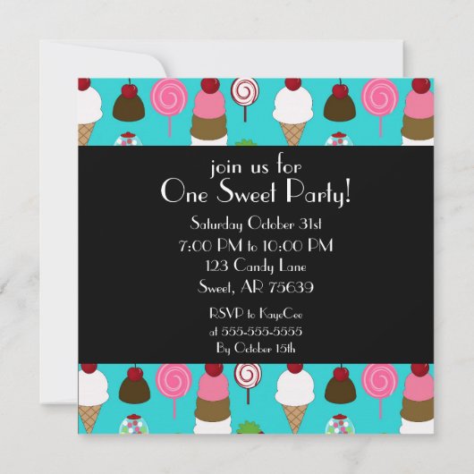 Uitnodiging tot het indienen van snoepjes en zweet (Achterkant)