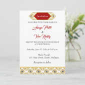 Uitnodiging tot het Indische hindu-huwelijk (Staand voorkant)