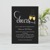 Uitnodiging tot het Jubileum van Champagne Toast W (Staand voorkant)