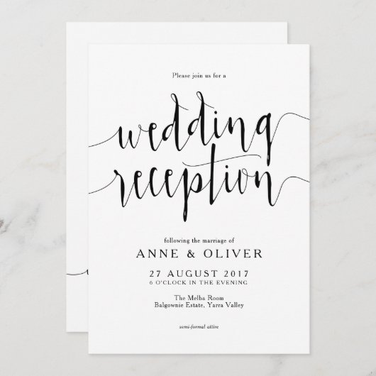 Uitnodiging tot het ontvangen van Rustic Wedding (Voorkant / Achterkant)