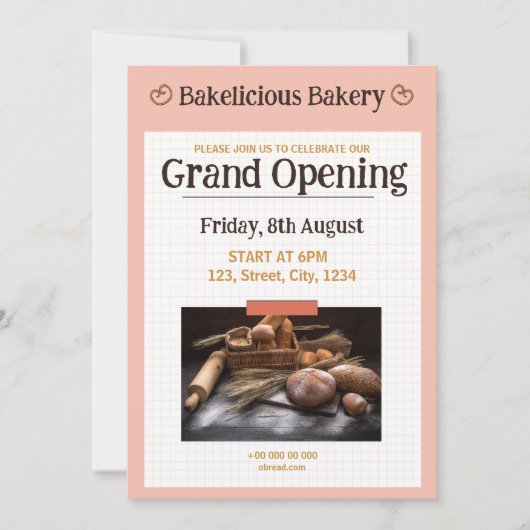 uitnodiging tot het openen van bakkerij (Voorkant)