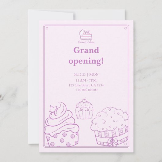 uitnodiging tot het openen van bakkerij (Voorkant)