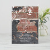 Uitnodiging tot het oude Rode Brick-huwelijk (Staand voorkant)