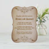 Uitnodiging tot het oude Sepia Wedding (Staand voorkant)