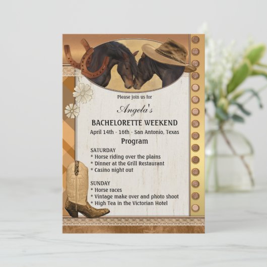 Uitnodiging tot het programma Cowgirl Bachelorette (Staand voorkant)