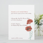 Uitnodiging tot het Rode Peonies-huwelijk (Staand voorkant)