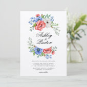 Uitnodiging tot het rode, witte en blauwe huwelijk (Staand voorkant)