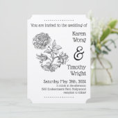  uitnodiging tot het Roos van Floral (Staand voorkant)