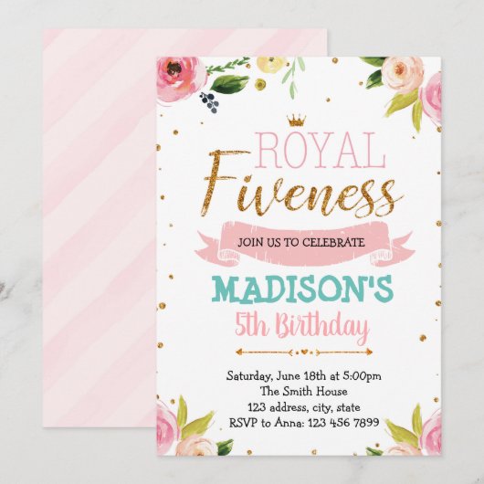 Uitnodiging tot het thema Koninklijke Vleessenprin (Voorkant / Achterkant)