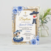 Uitnodiging tot het uitnodigen van een blauwe bapt (Staand voorkant)