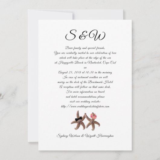 Uitnodiging tot het uitnodigen van een Starfish Br (Voorkant)