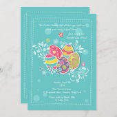 uitnodiging tot het uitnodigen van paaseieren (Voorkant / Achterkant)