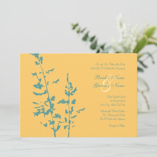 Uitnodiging tot het uitzenden van blauwgroen en ge (Staand voorkant)