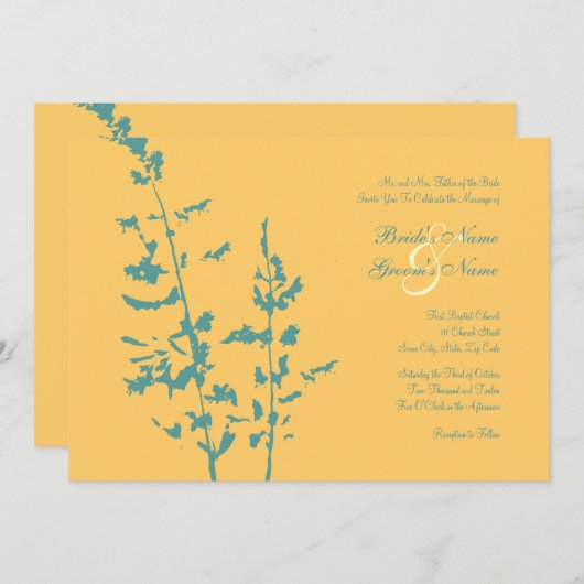 Uitnodiging tot het uitzenden van blauwgroen en ge (Voorkant / Achterkant)