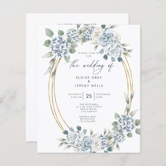 Uitnodiging tot het uitzenden van een blauwe bruil (Voorkant / Achterkant)