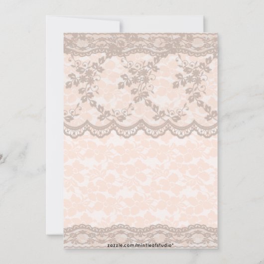 uitnodiging tot het uitzenden van een blush-wedde (Achterkant)