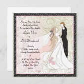 Uitnodiging tot het uitzenden van een bruid- en br (Voorkant / Achterkant)