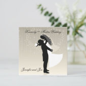 Uitnodiging tot het uitzenden van een bruid- en br (Staand voorkant)