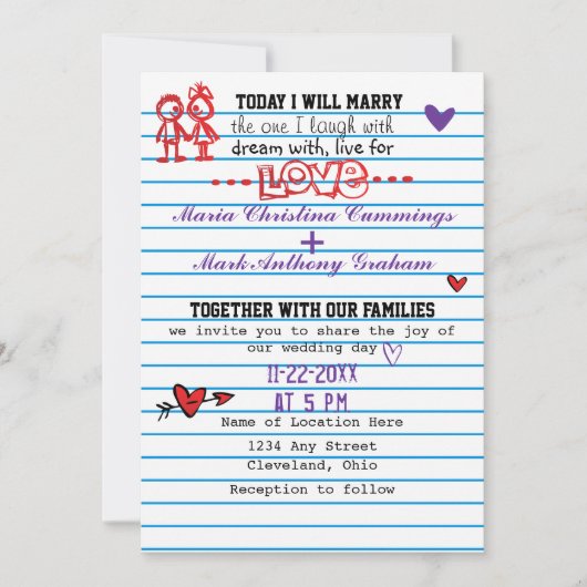 Uitnodiging tot het uitzenden van een bruiloft op (Voorkant)