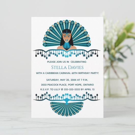 Uitnodiging tot het uitzenden van een Carnaval Car (Staand voorkant)