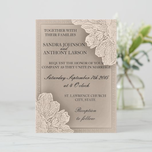 Uitnodiging tot het uitzenden van een echt huwelij (Staand voorkant)