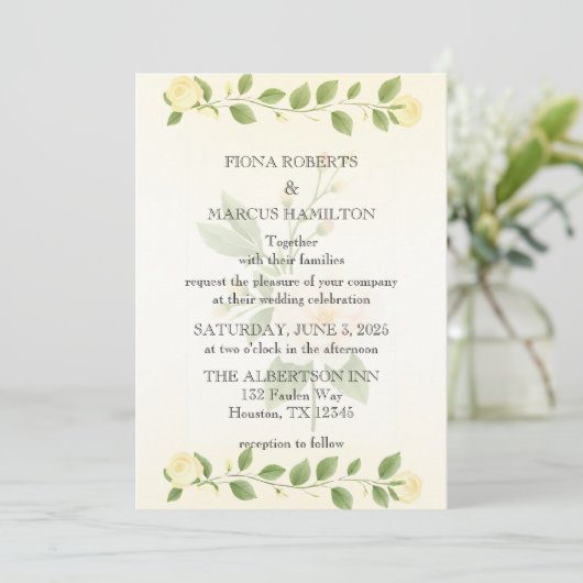 Uitnodiging tot het uitzenden van een finale bruil (Staand voorkant)