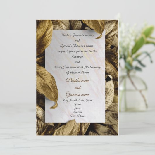 uitnodiging tot het uitzenden van een gouden brui (Staand voorkant)