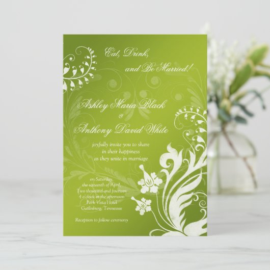 uitnodiging tot het uitzenden van een groen en wi (Staand voorkant)