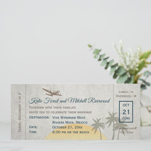 Uitnodiging tot het uitzenden van een  instapkaart (Staand voorkant)