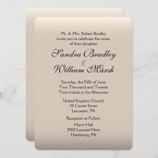 Uitnodiging tot het uitzenden van een lederen blik (Voorkant / Achterkant)