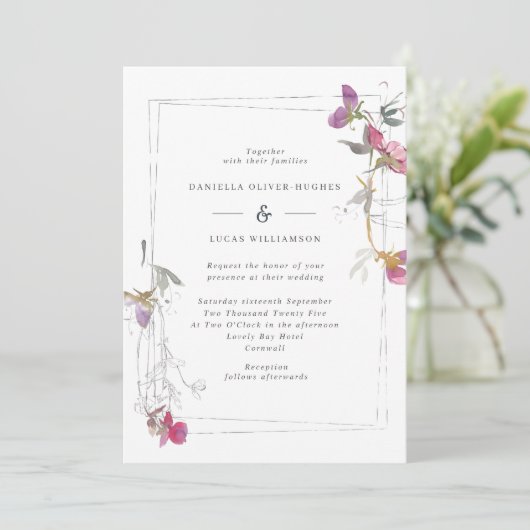 uitnodiging tot het uitzenden van een Lila zomer (Staand voorkant)