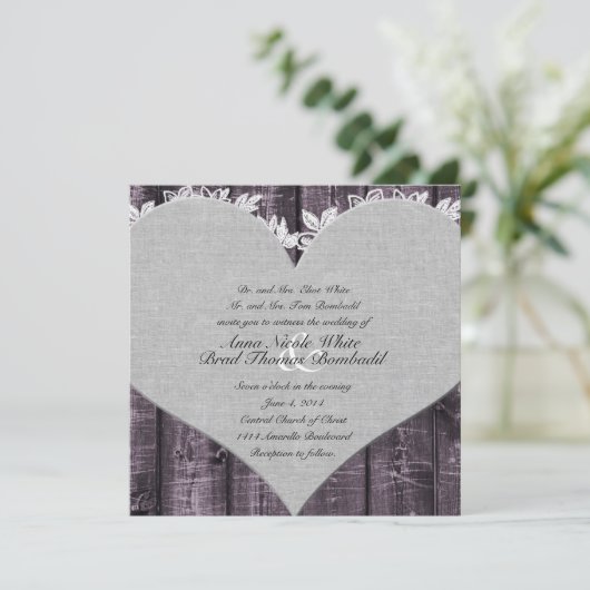 Uitnodiging tot het uitzenden van een Paars-ruwhou (Staand voorkant)