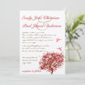 Uitnodiging tot het uitzenden van een rode boom vo (Staand voorkant)