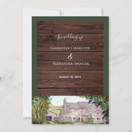 Uitnodiging tot het uitzenden van een stone Bridge (Achterkant)